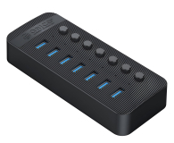 Orico 7x USB-A 3.0 z włącznikami - czarny - 1343441 - zdjęcie 1